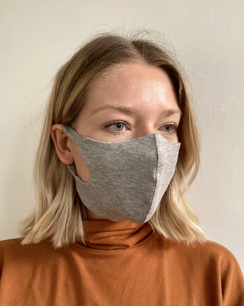 organic cotton and bamboo stretchy fitted face mask