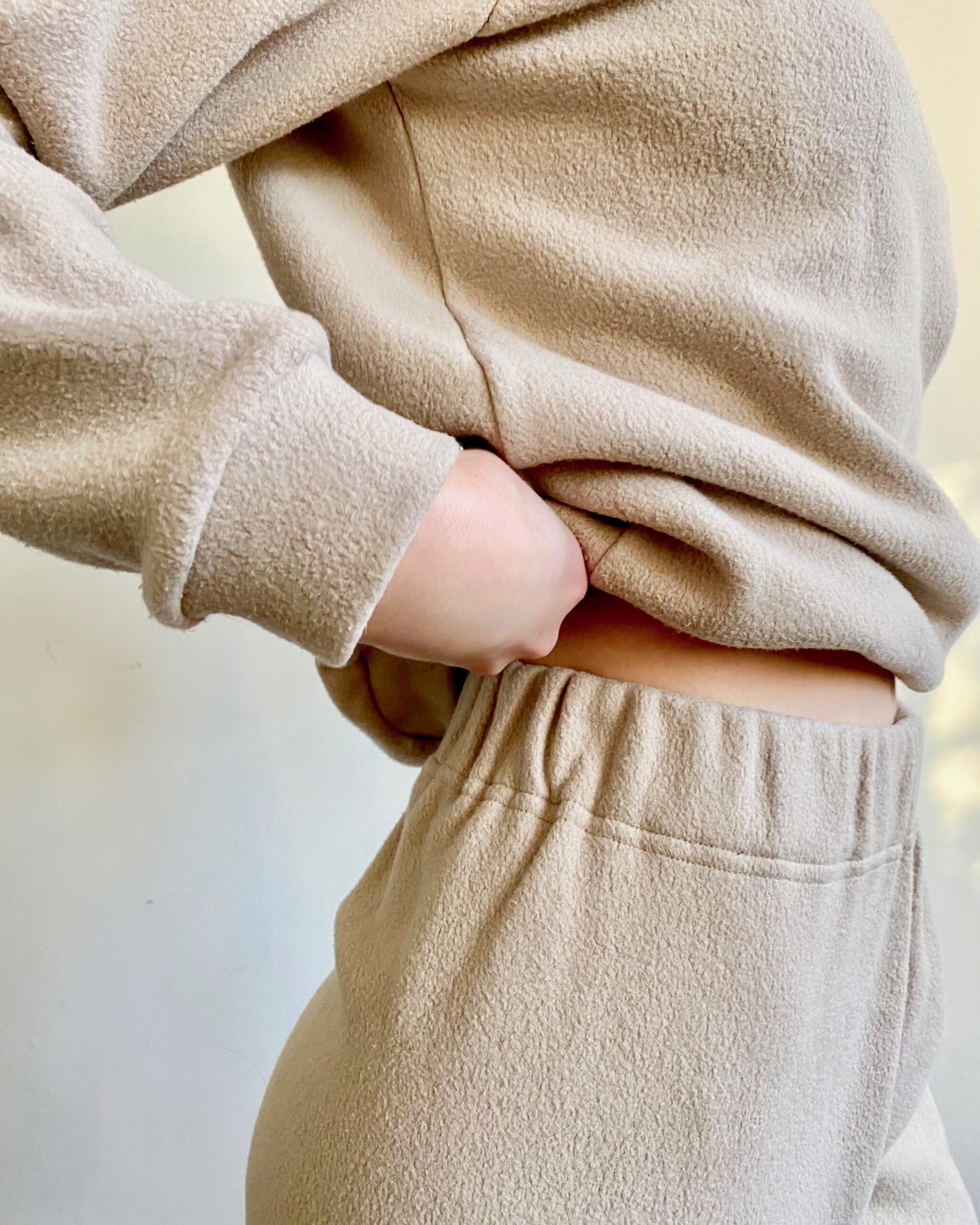 organic cotton fleece elasticated waist sweatpants