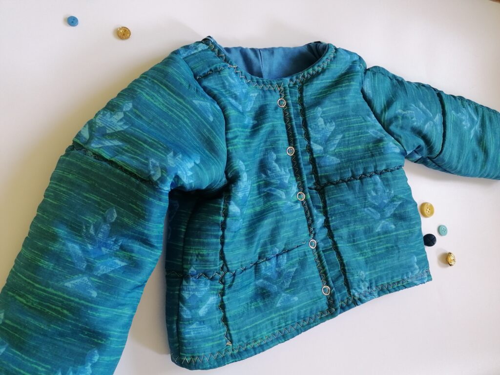 Ethically and sustainably made quilt jacket upcycled from a sleeping bag