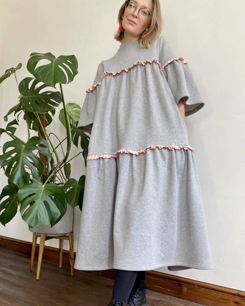 jumper dress in organic cotton fleece