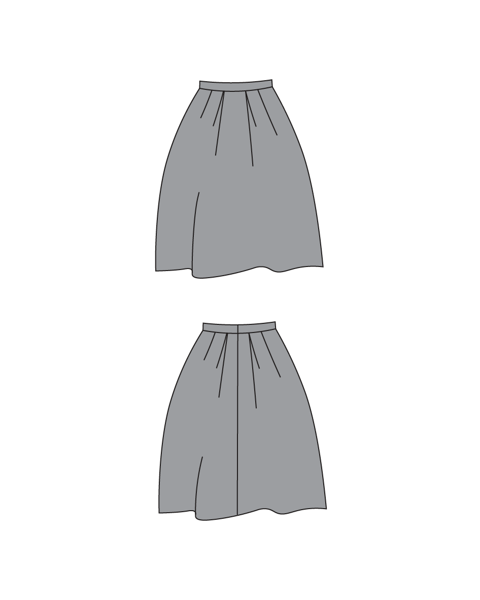 Full pleated skirt PDF sewing pattern